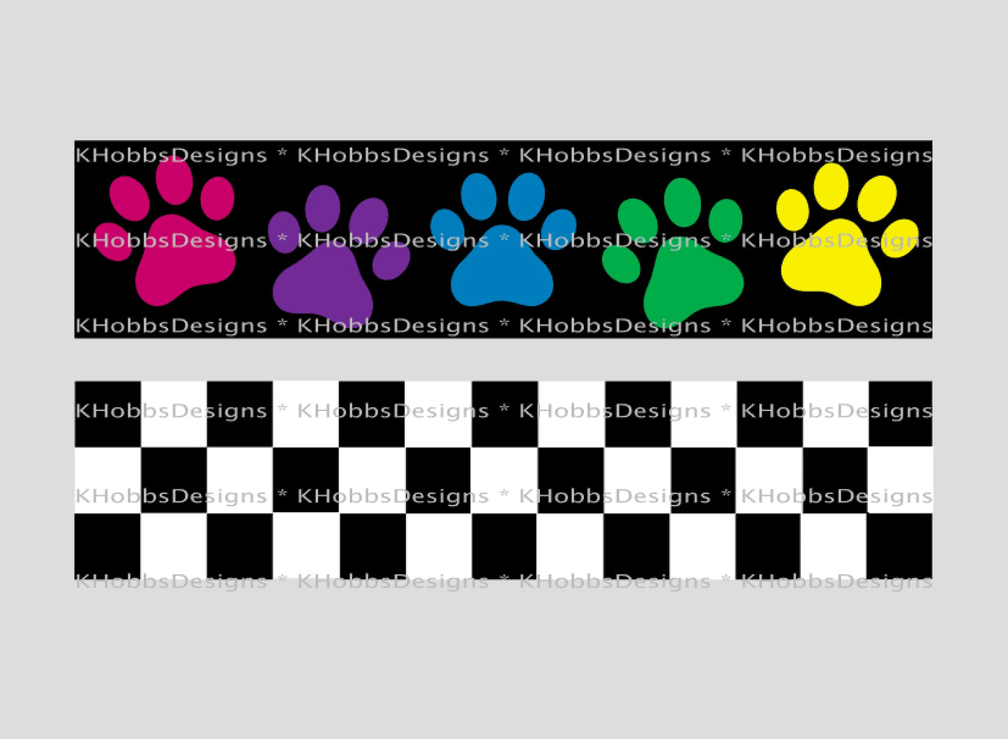 Plaid Paw Print Template for HOGG 64oz Doggie Bowl - Digital Cut File Only
