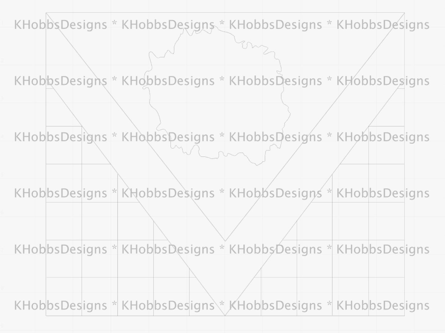 V-Split Plaid Bleach Spot Template for Craft Haven 30oz Skinny Straight - Digital Cut File Only