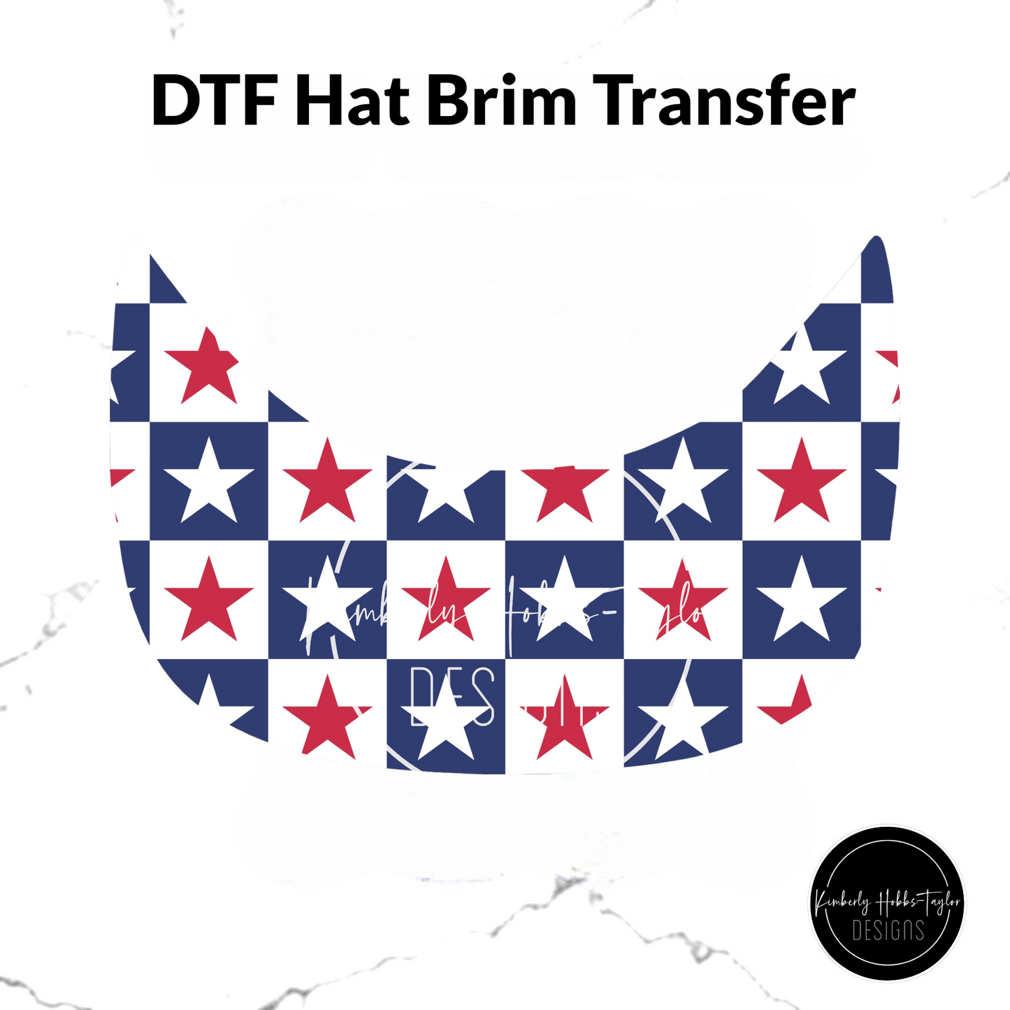 DTF Hat Brim Transfer - Patriotic Stars