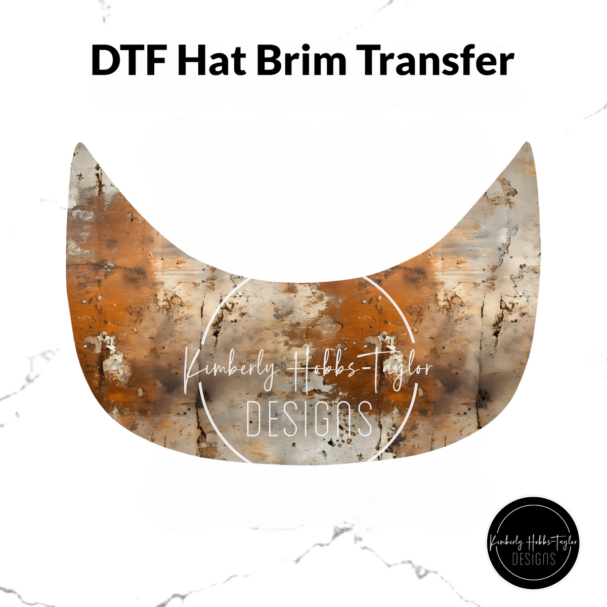 DTF Hat Brim Transfer - Rusted Metal B