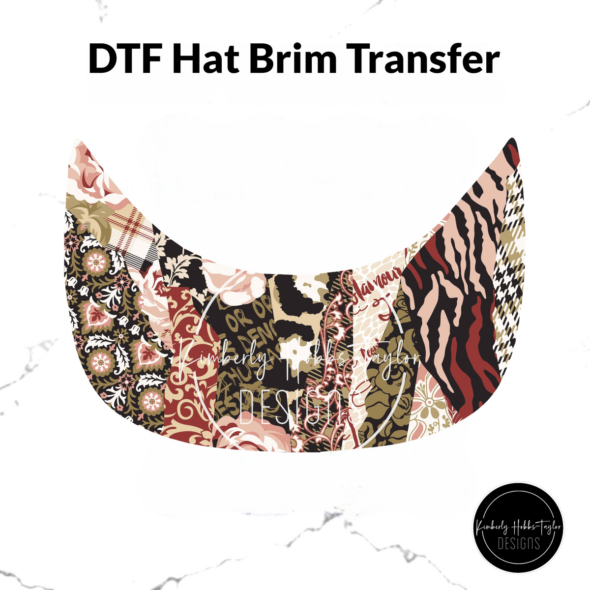 DTF Hat Brim Transfer - Floral Mashup