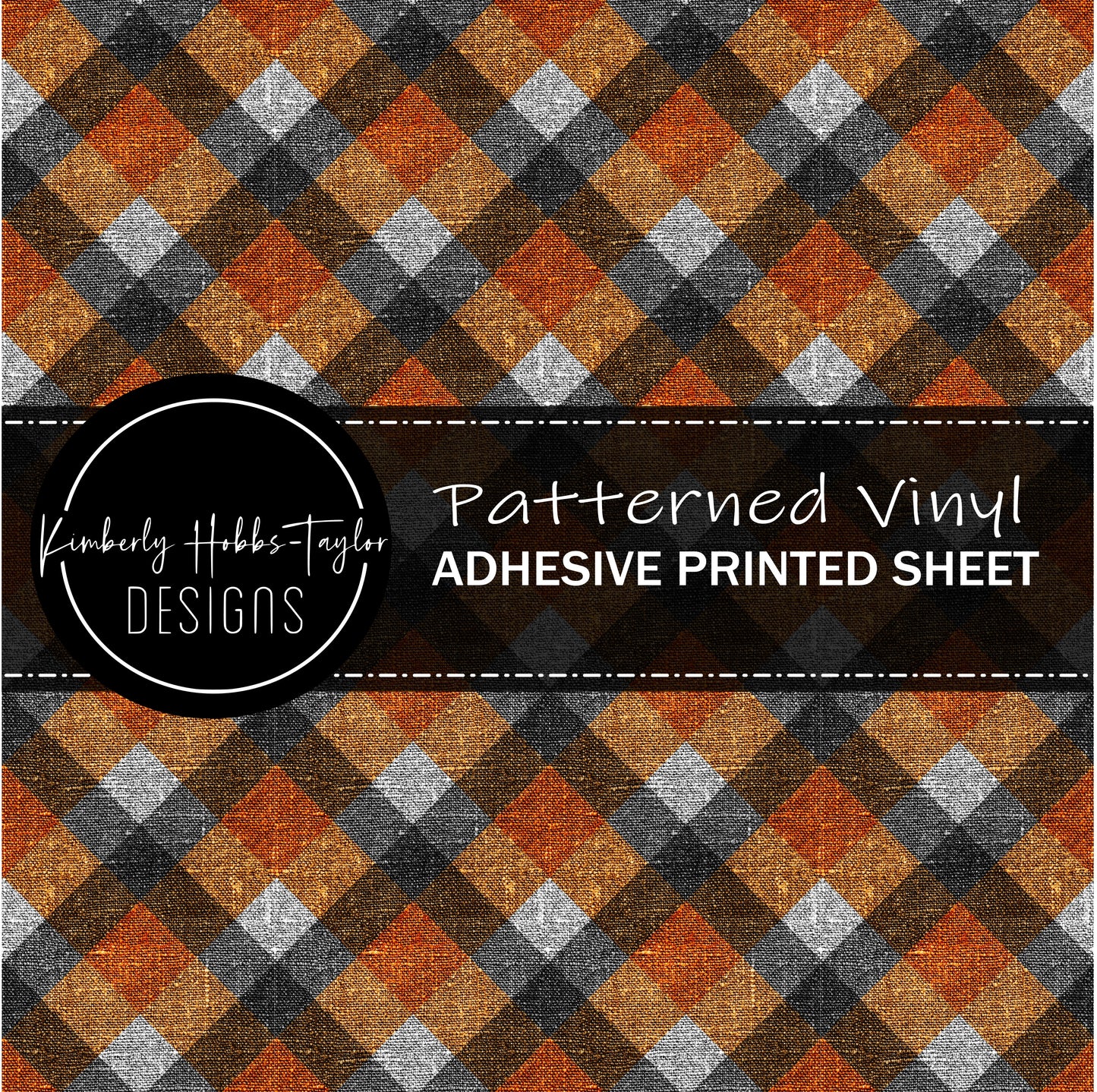 Orange Blue Plaid vinyl