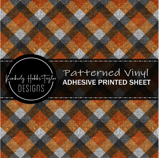 Orange Blue Plaid vinyl