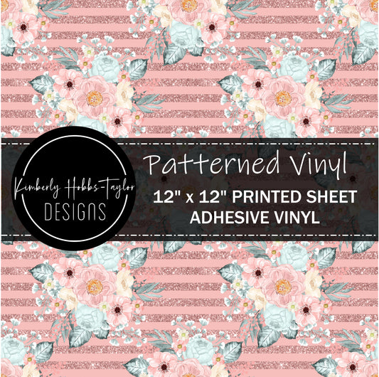 Pastel Floral Stripes vinyl