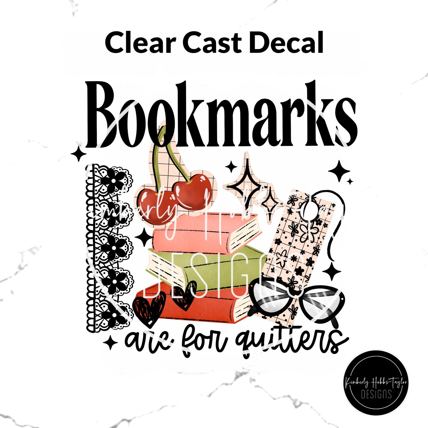 Clear Cast Decal - Books and Cherries