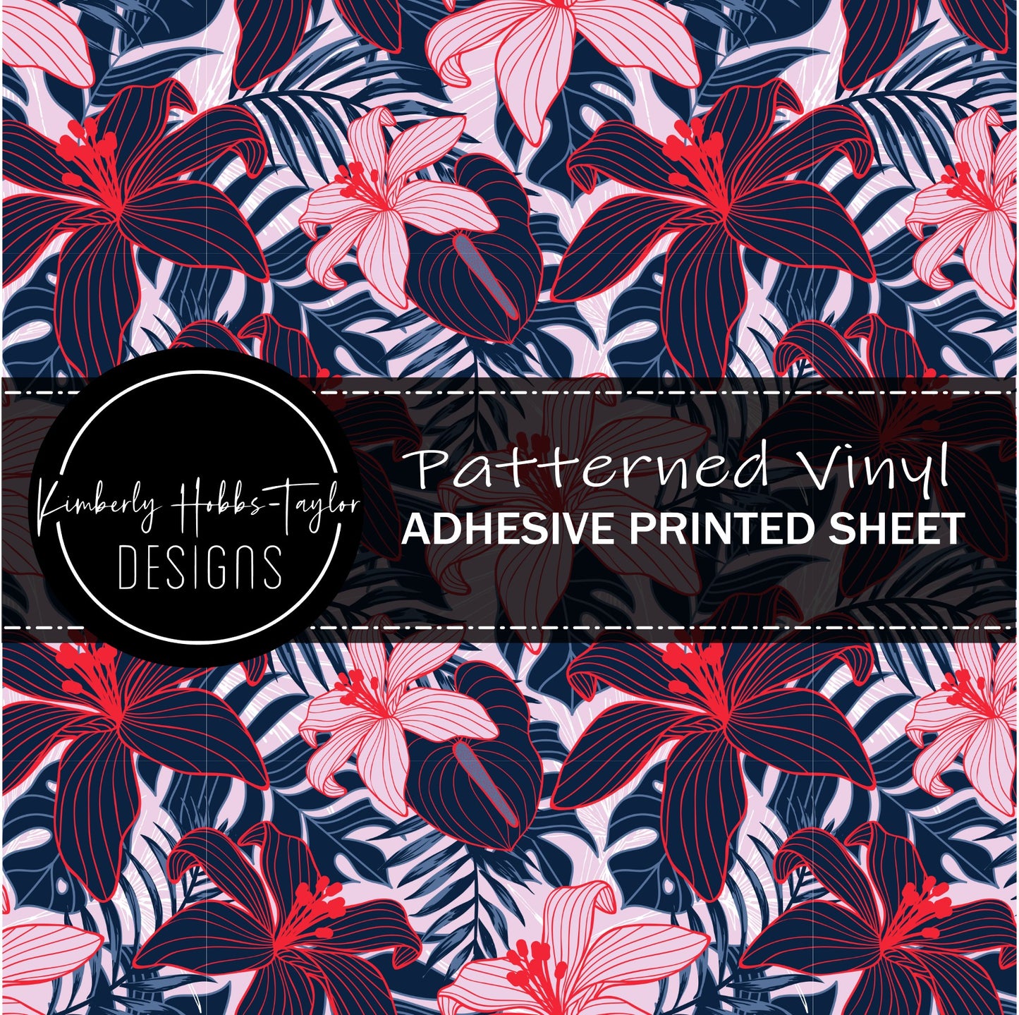 Red White Blue Florals vinyl