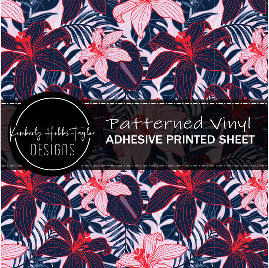 Red White Blue Florals vinyl