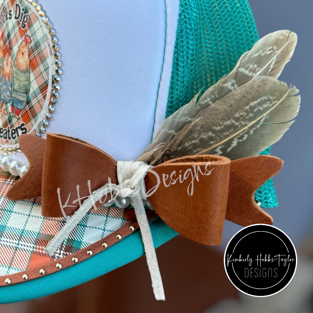 Chicks Dig Sweaters - Teal Trucker Hat