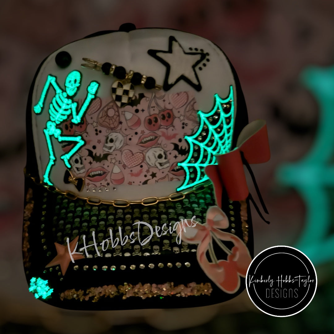 Pink Spooky Trucker Hat - OOAK