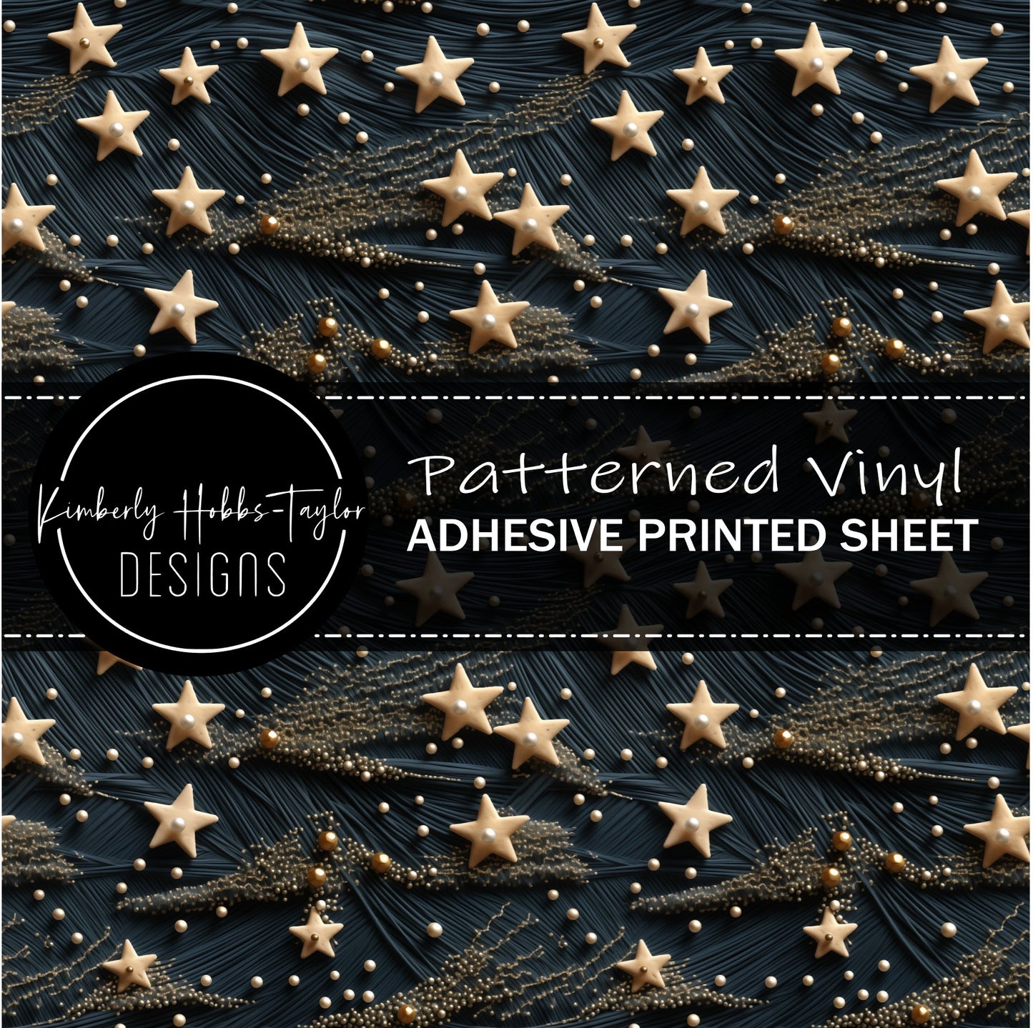 Navy Blue and Gold Stars vinyl