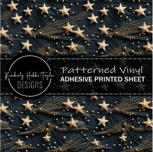 Navy Blue and Gold Stars vinyl