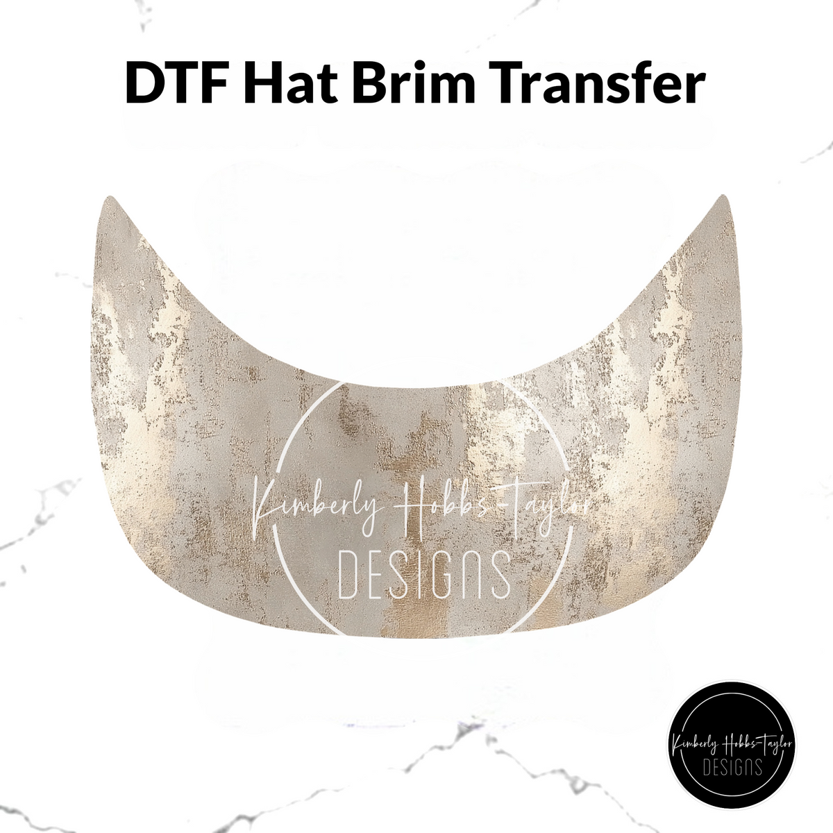 DTF Hat Brim Transfer - Distressed Gold Foil A