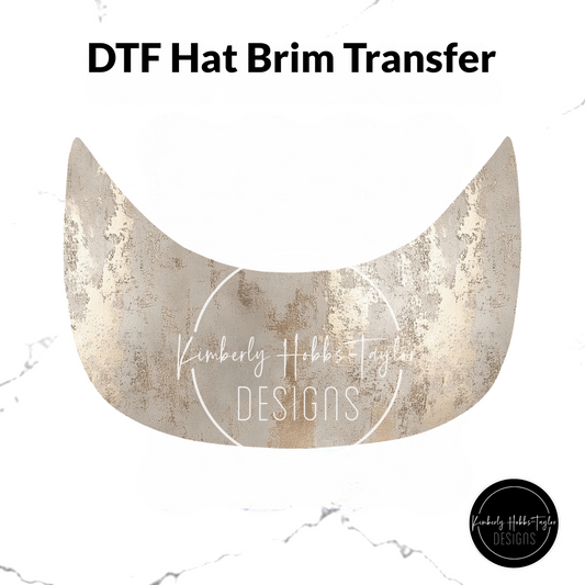 DTF Hat Brim Transfer - Distressed Gold Foil A