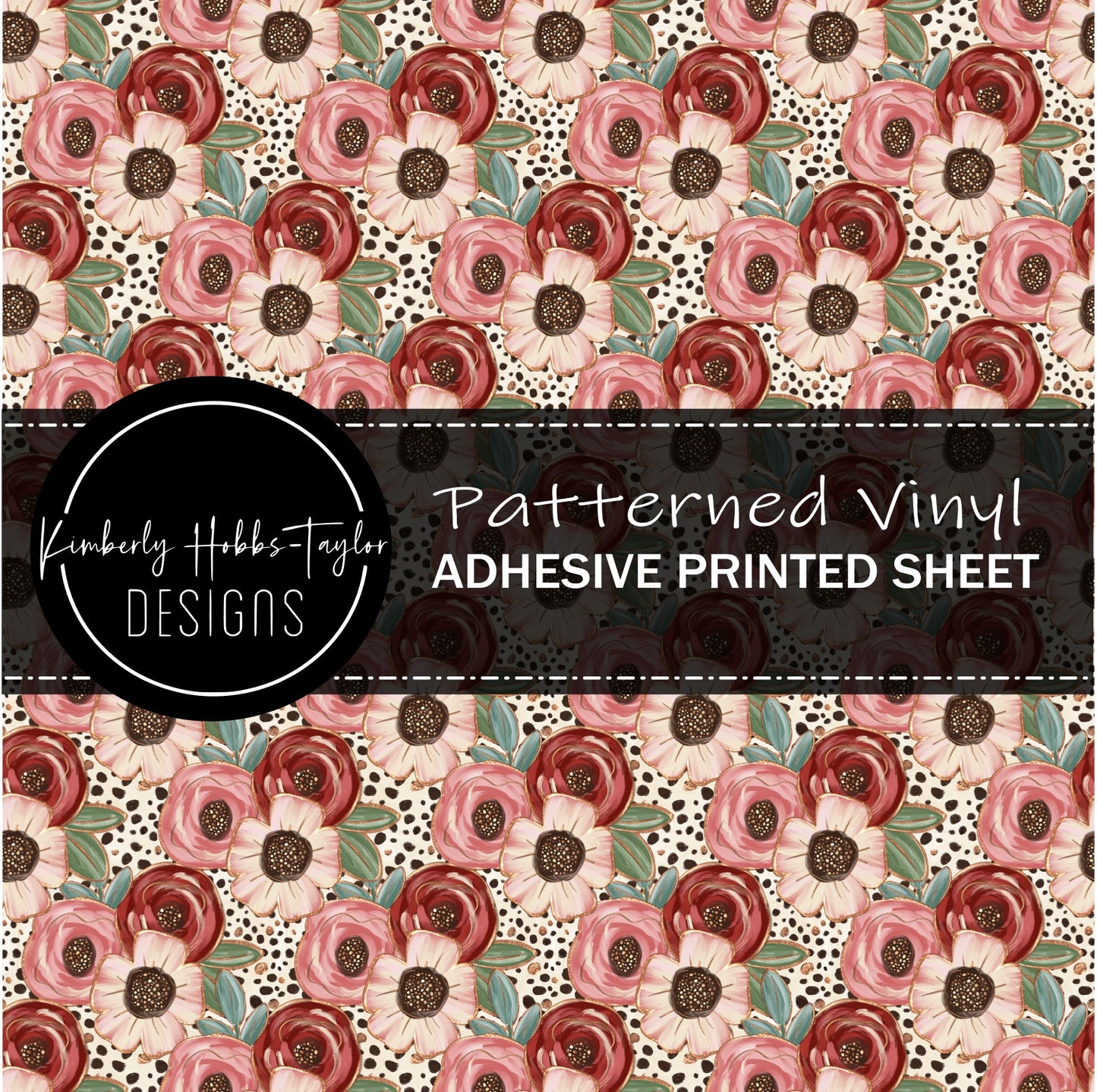 Pink Teal Florals vinyl