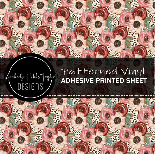 Pink Teal Florals vinyl
