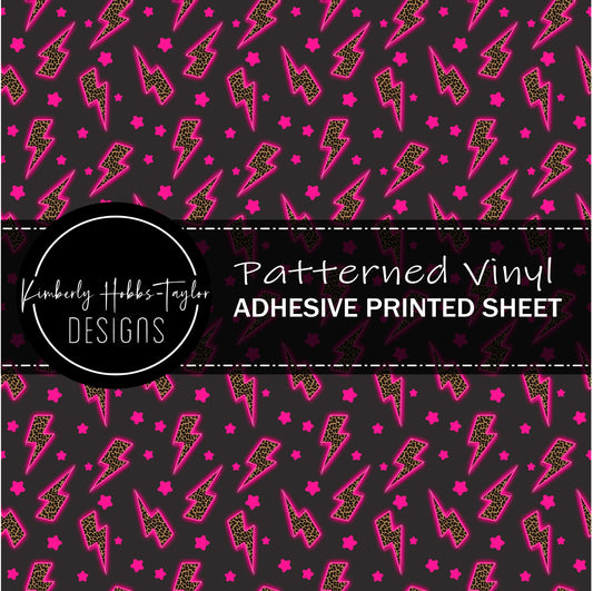 Neon Leopard Lightning Bolts vinyl