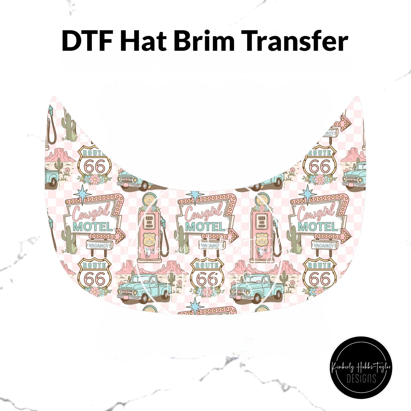 DTF Hat Brim Transfer - Route 66