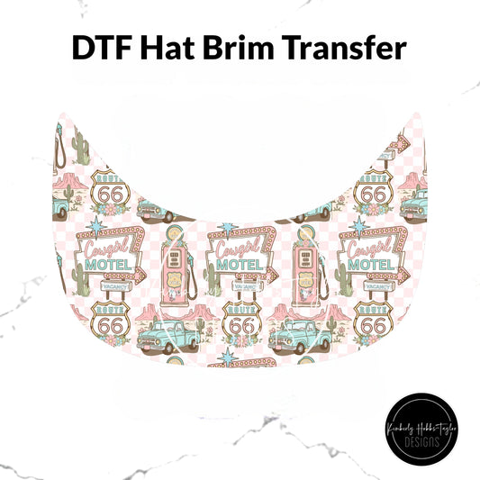 DTF Hat Brim Transfer - Route 66