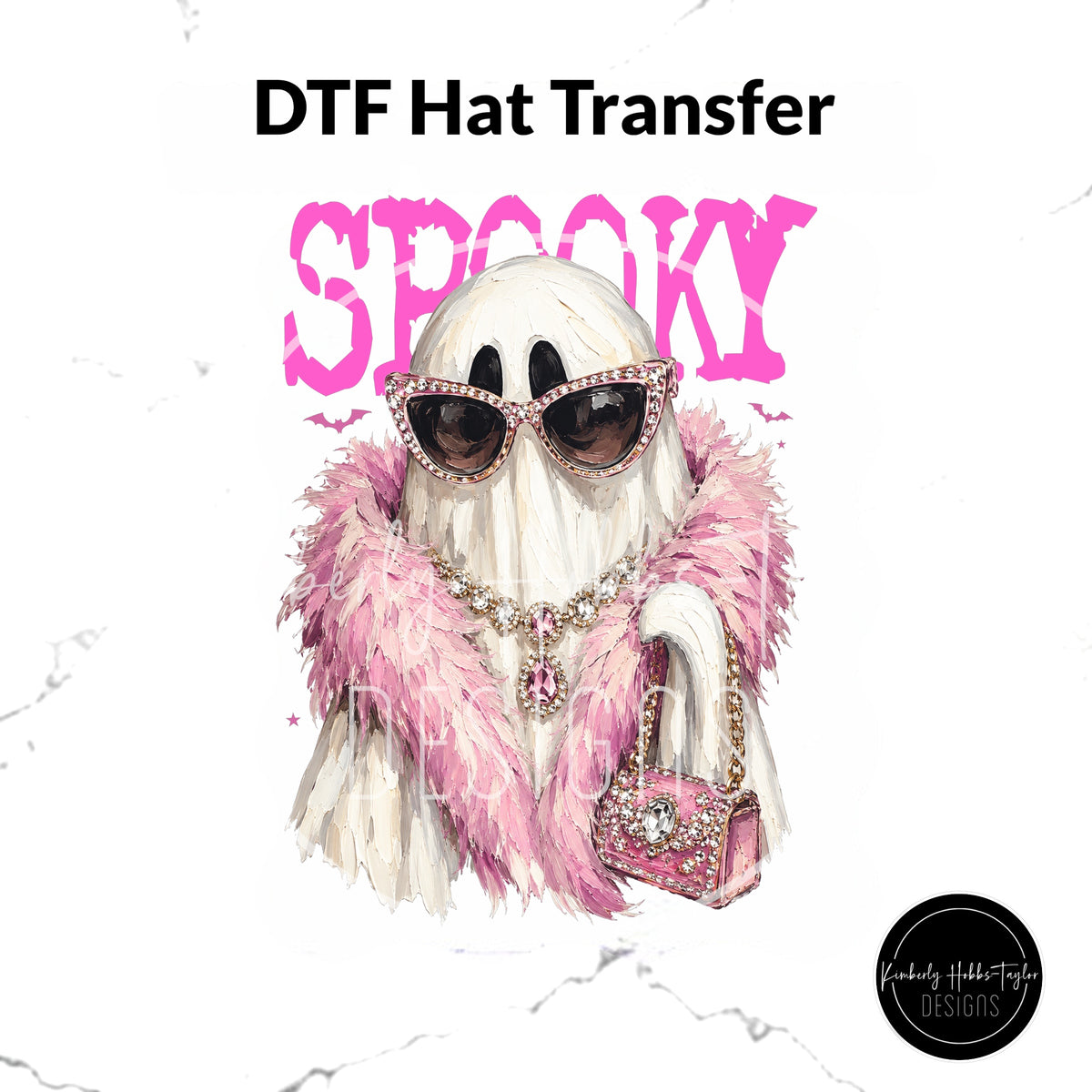 DTF Hat Transfer - Spooky Boojee Ghost
