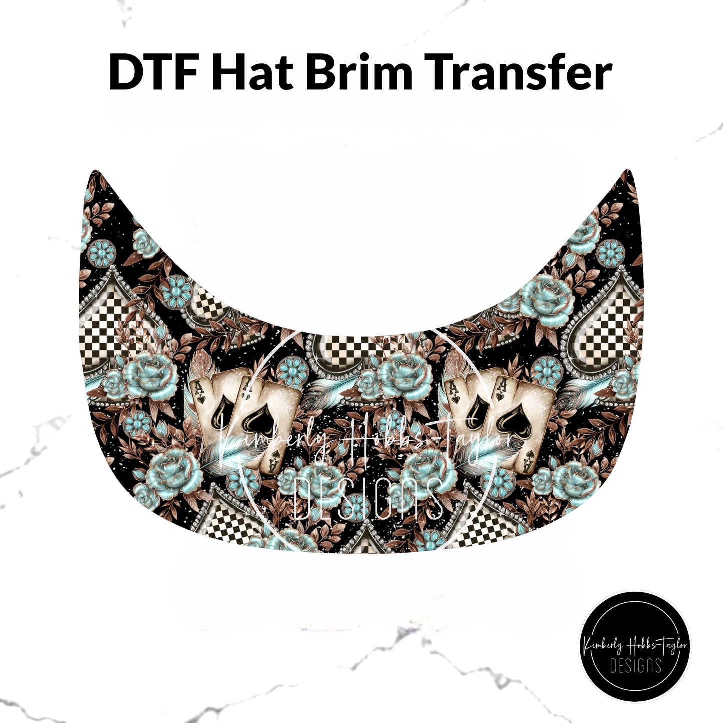 DTF Hat Brim Transfer - Play Your Cards Right