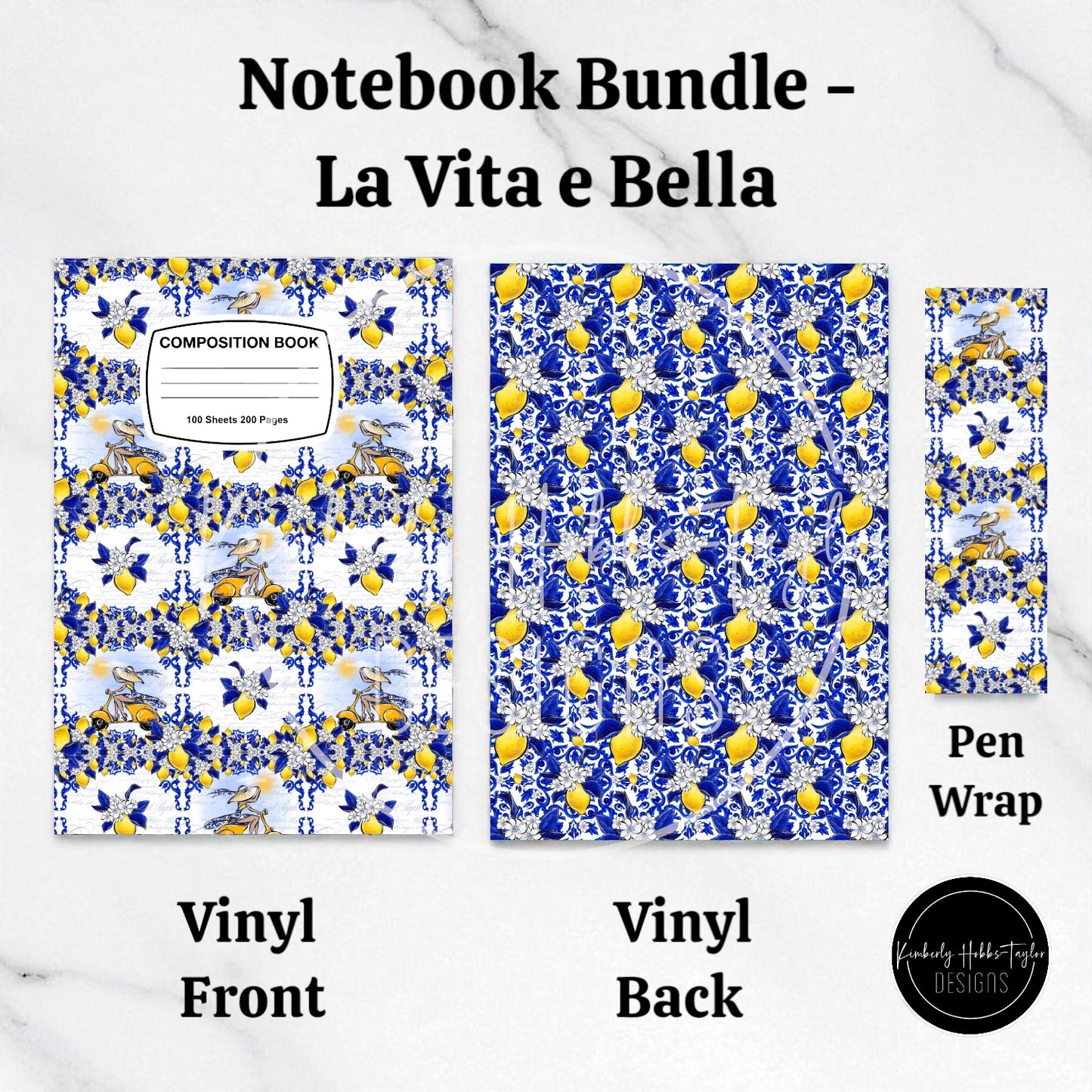 Composition Notebook Cover + Pen Wrap Bundle - Choose Your Vinyl Option