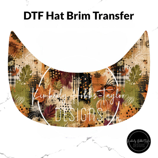 DTF Hat Brim Transfer - Fall Leaves