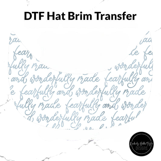 DTF Hat Brim Transfer - Fearfully Made - Dusty Blue