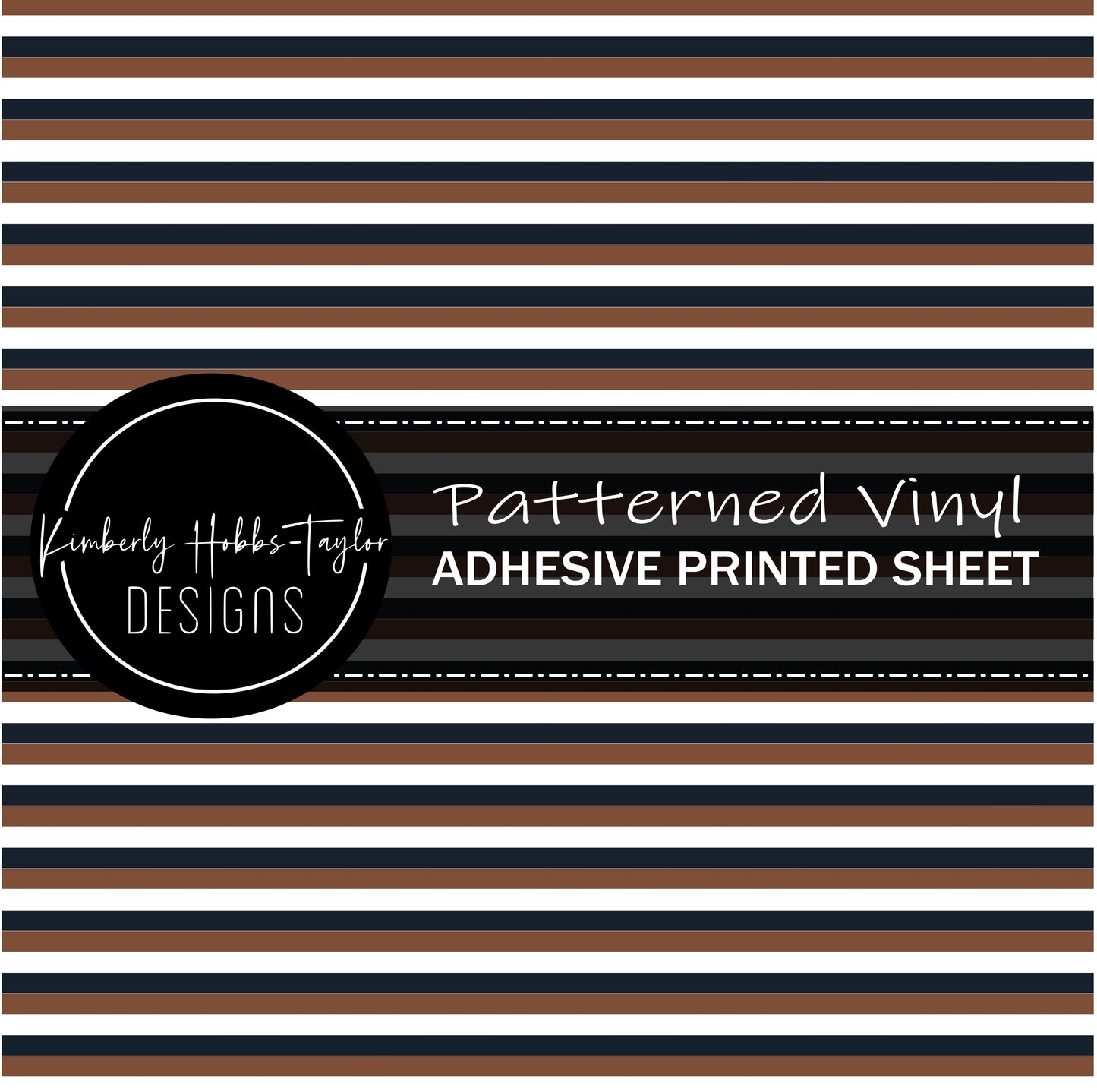 Blue Brown White Stripes vinyl