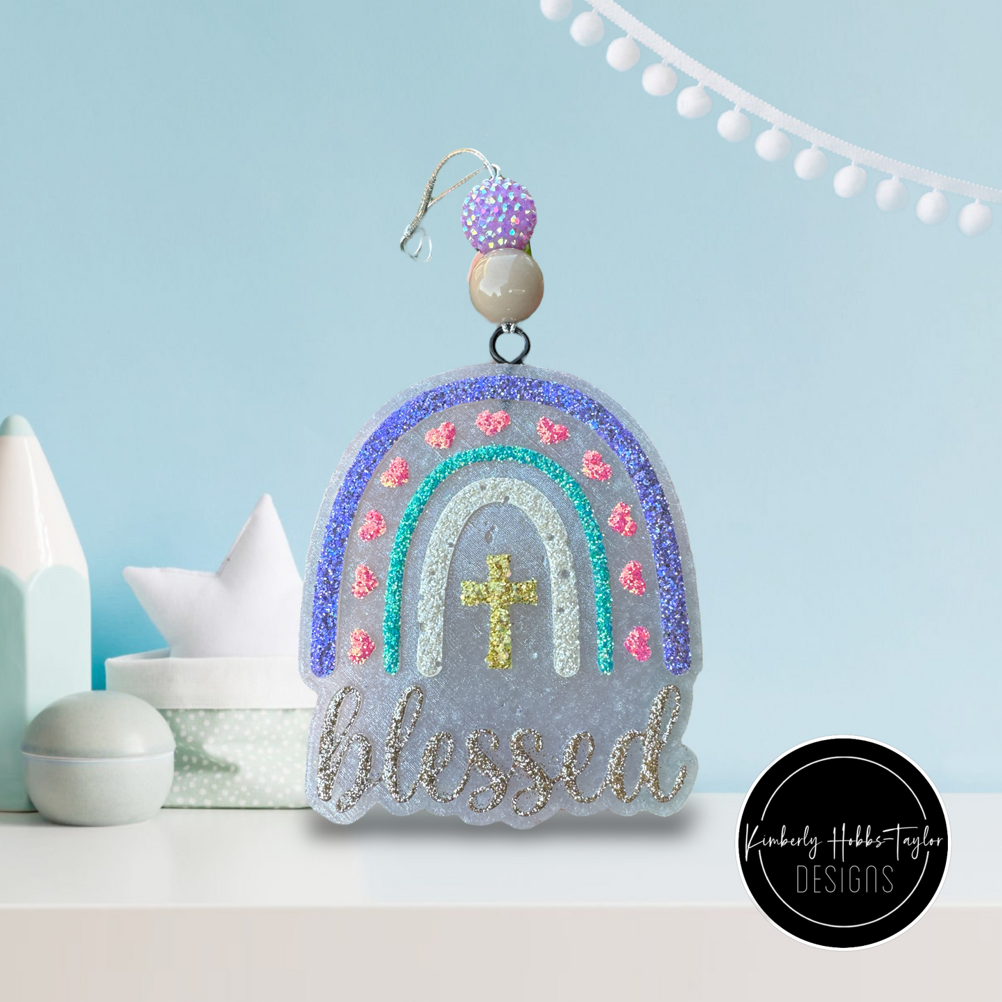 Blessed - Glitter Rainbow Car Freshie