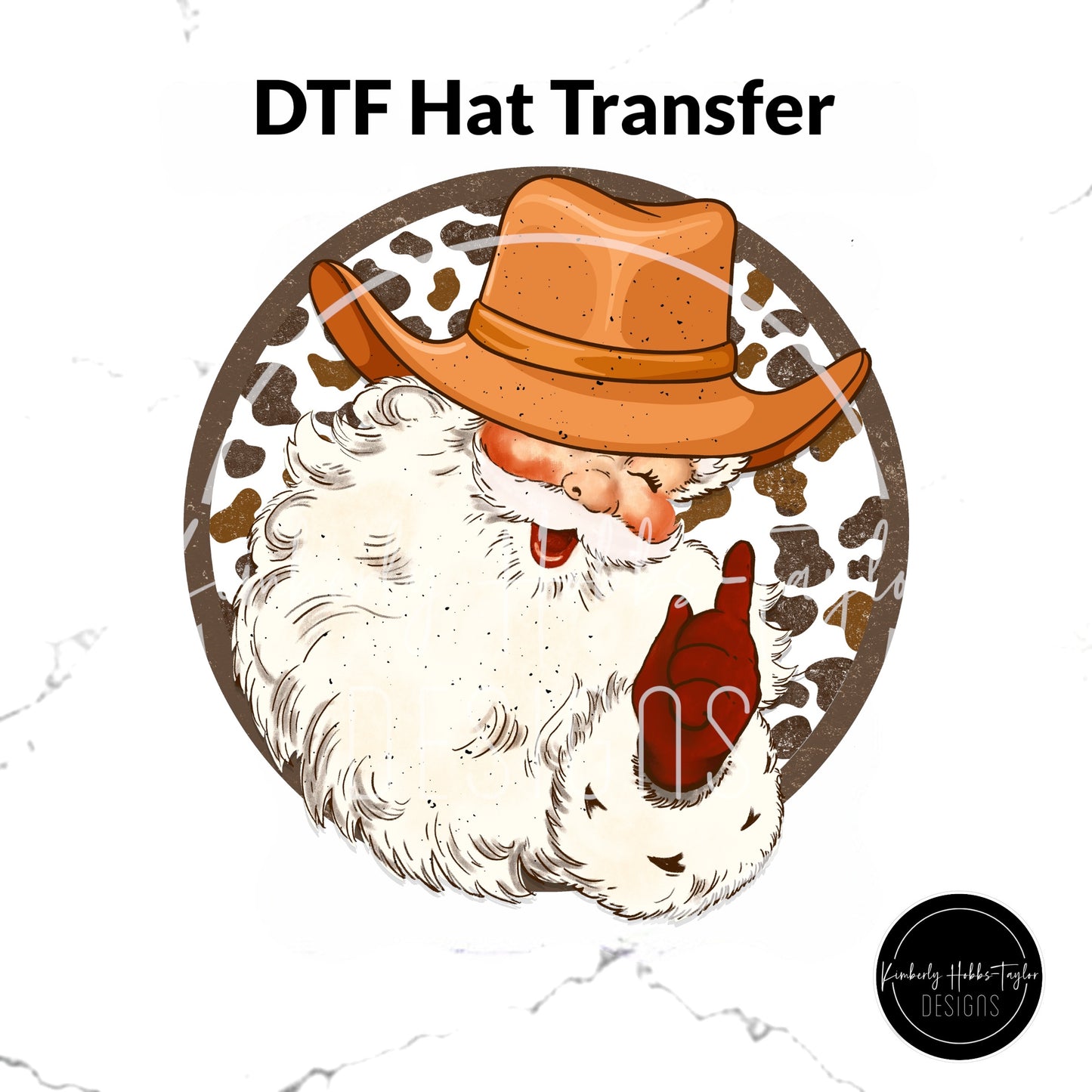DTF Hat Transfer - Western Santa