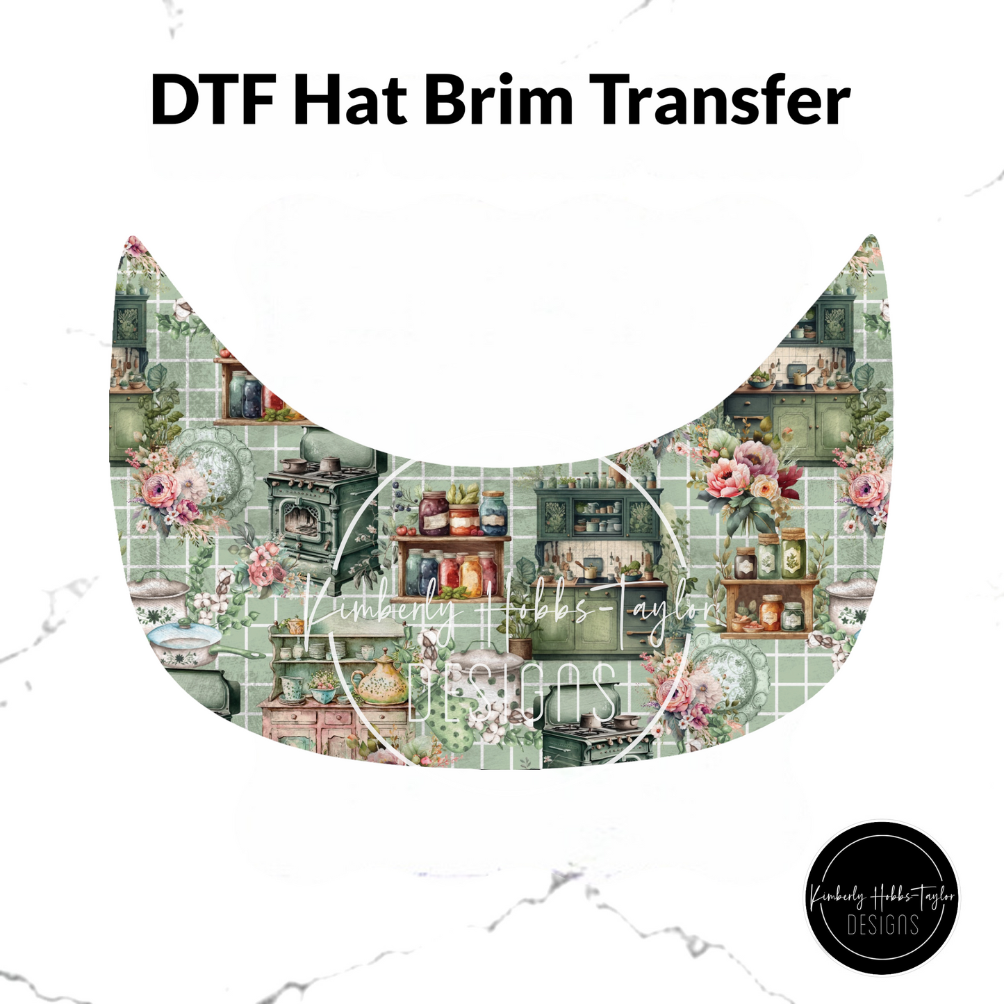 DTF Hat Brim Transfer - Grandmas Kitchen B