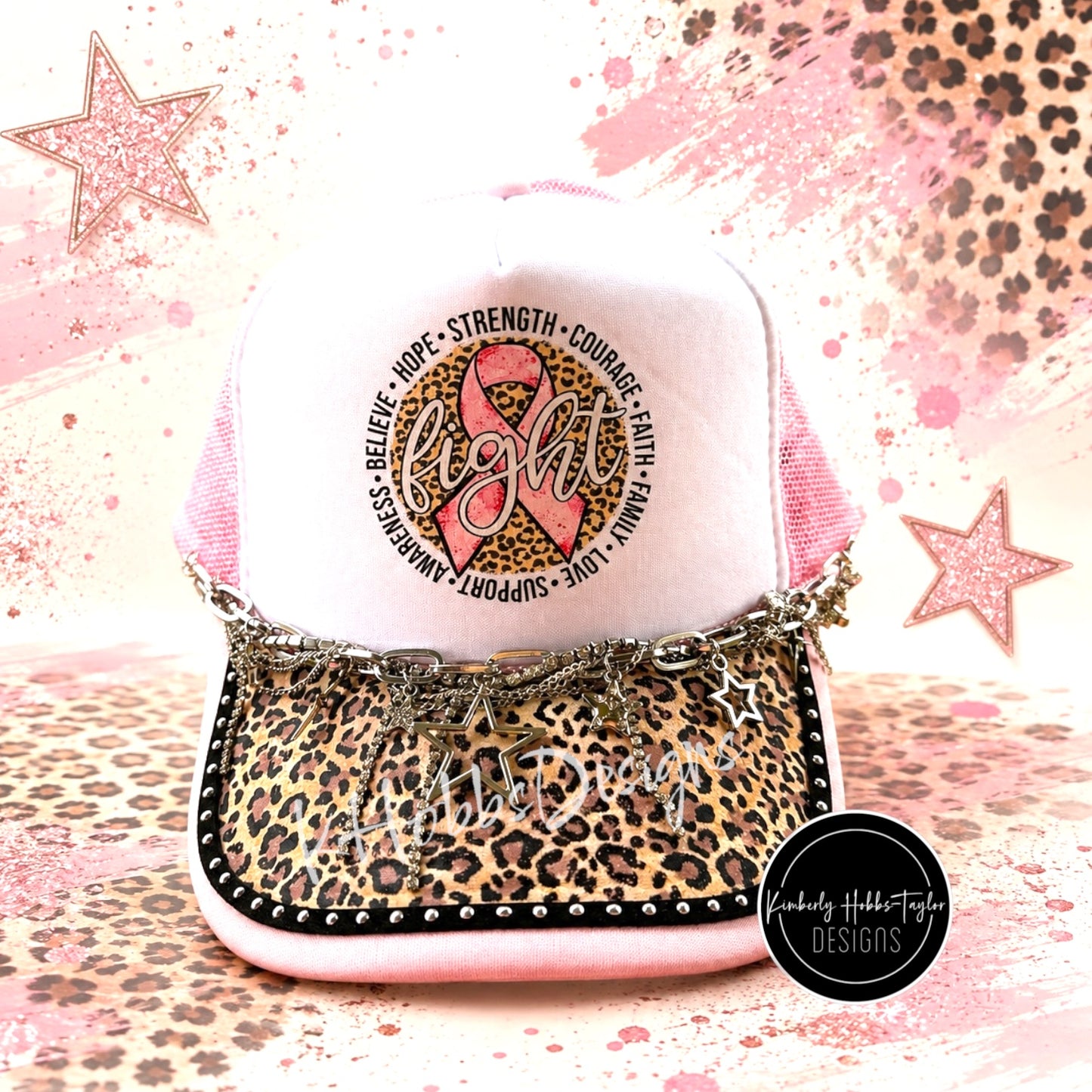 DTF Hat Brim Transfer - Brown Black Tan Leopard