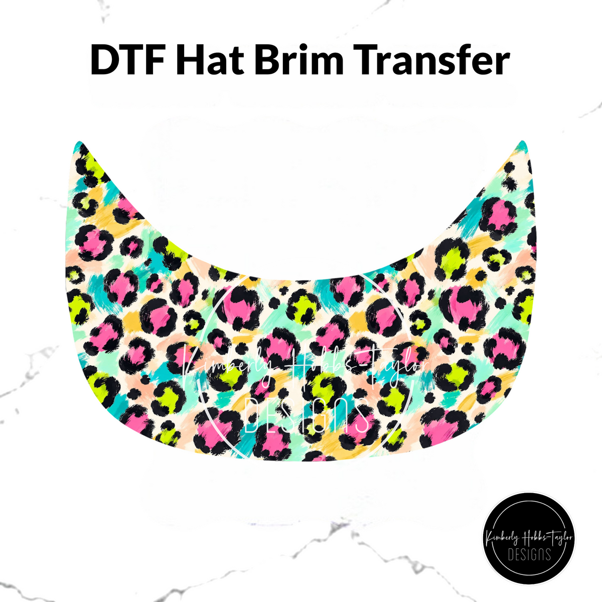 DTF Hat Brim Transfer - Neon Leopard Spots