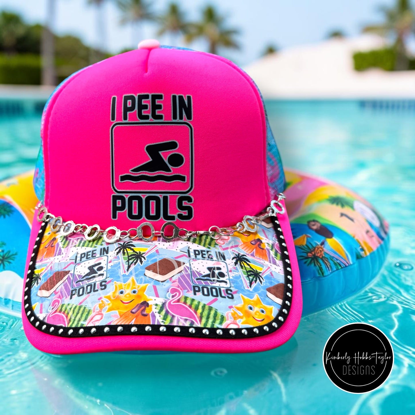 DTF Hat Brim Transfer - I Pee In Pools