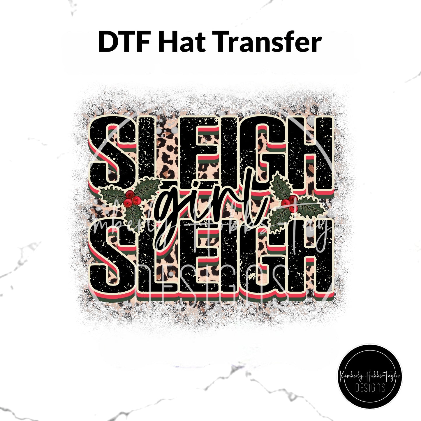 DTF Hat Transfer - Sleigh Girl Sleigh