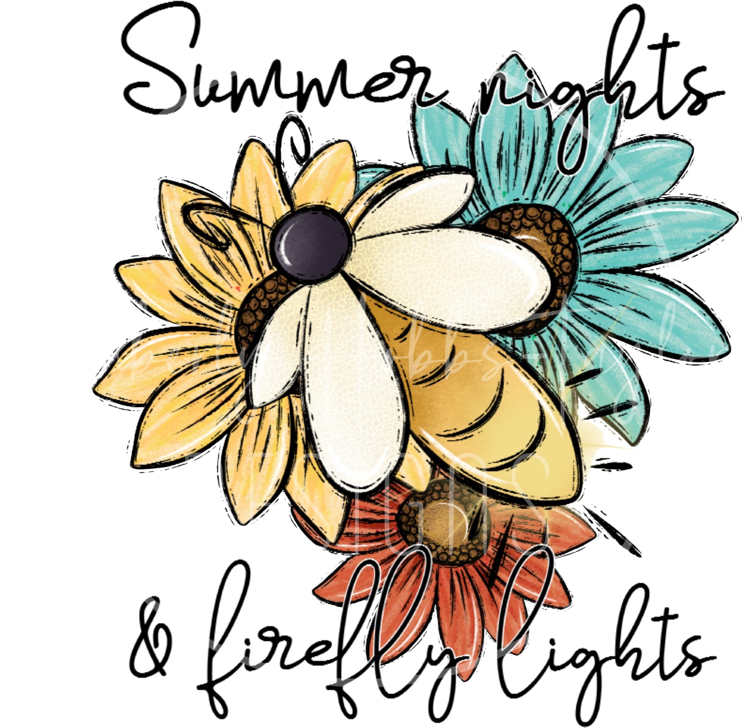 Fireflies and Flowers decal