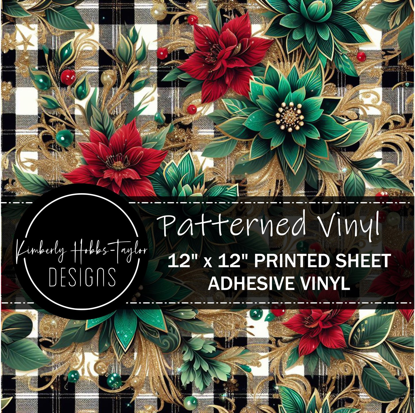 Green and Red Floral Plaid A - KHobbs Exclusive vinyl