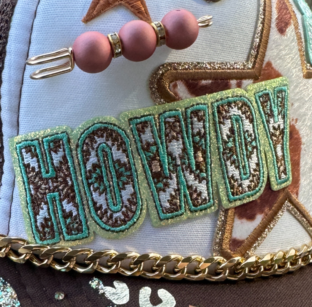 Howdy Cowhide Trucker Hat - OOAK