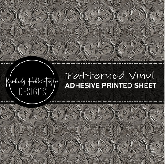 Tooled Leather - Gray vinyl