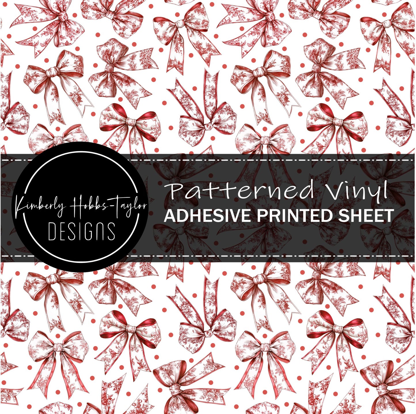 White Red Chinoiserie Bows vinyl