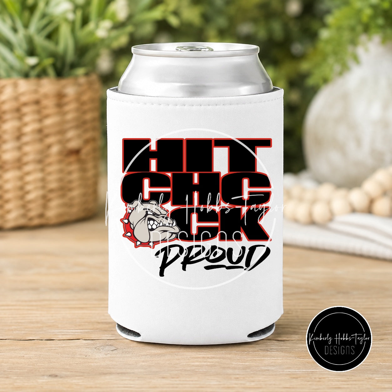 Finished Can Cooler - Hitchcock Bulldogs - Hitchcock Proud