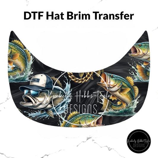 DTF Hat Brim Transfer - Hip Hop Fish
