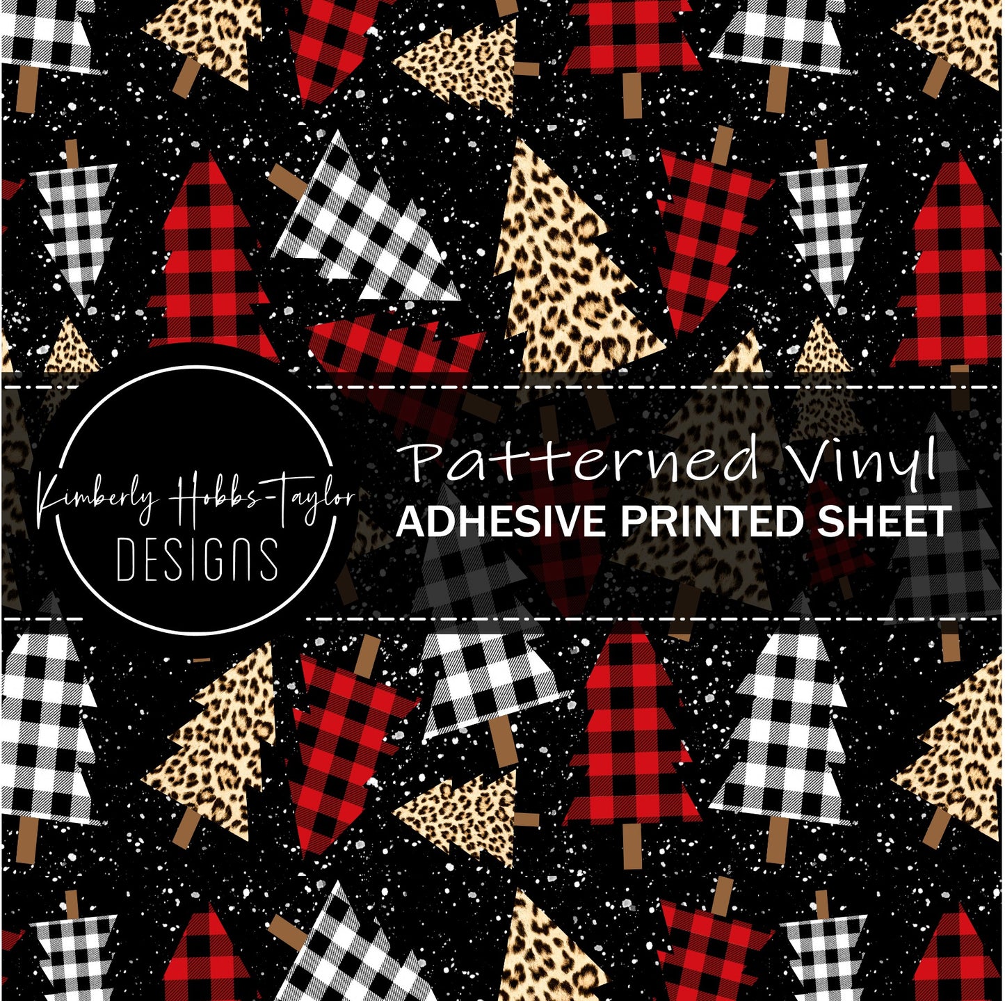 Plaid Festive Trees vinyl