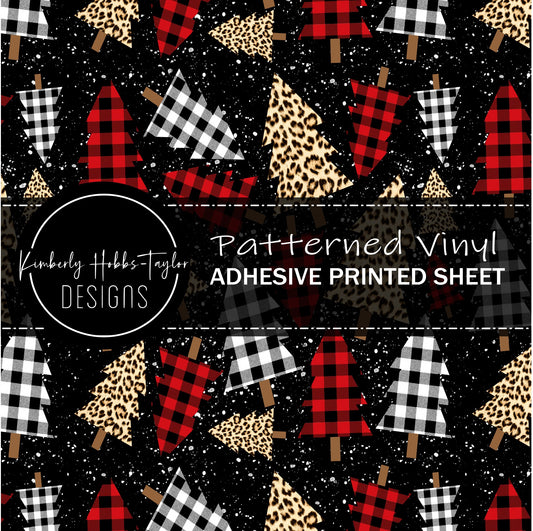 Plaid Festive Trees vinyl