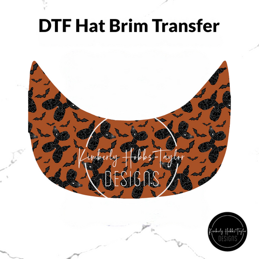 DTF Hat Brim Transfer - Balloon Dogs Halloween