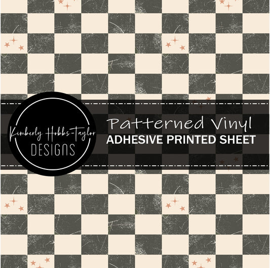 Pumpkins and Moths - Checkered Coordinate vinyl