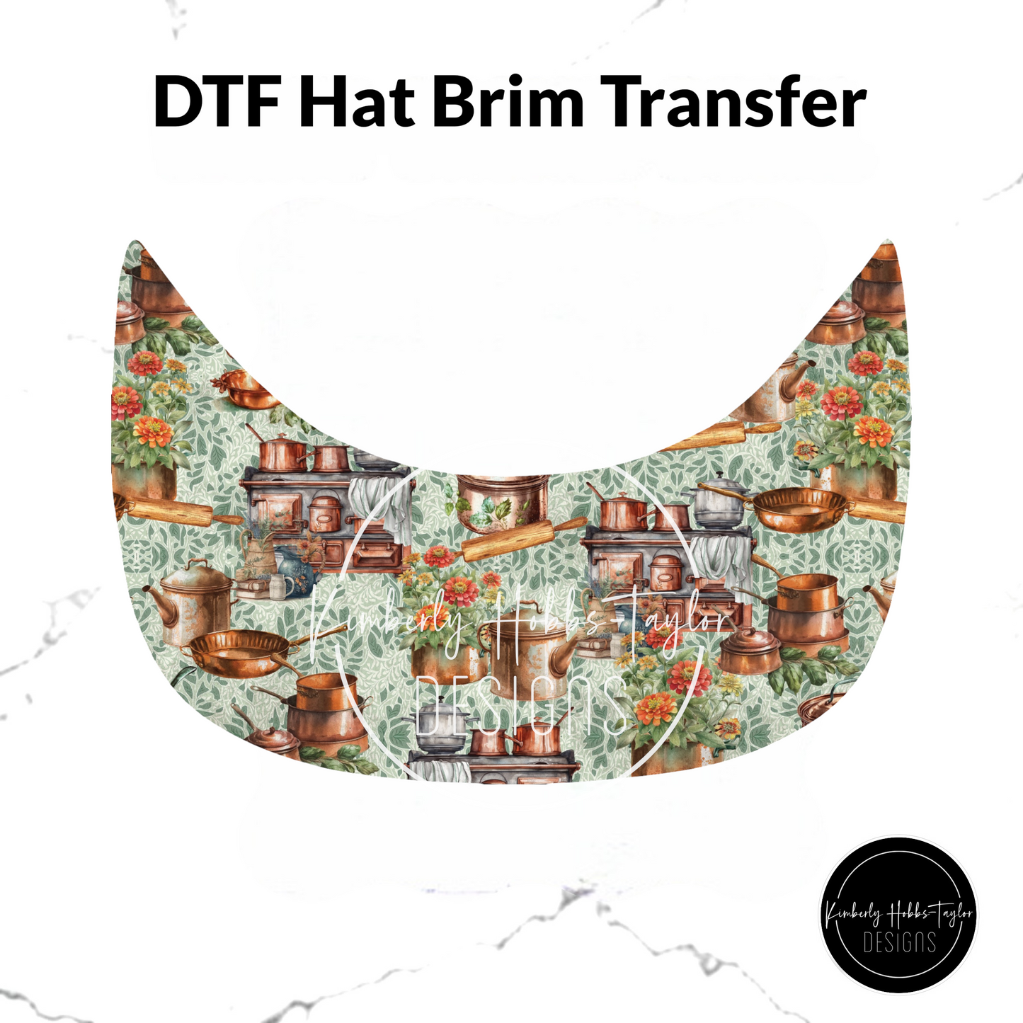 DTF Hat Brim Transfer - Grandmas Kitchen E
