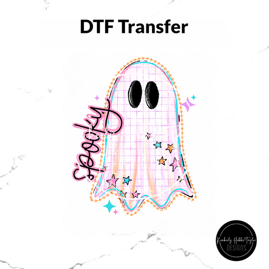 DTF Hat Transfer - Spooky Pastel Ghosts
