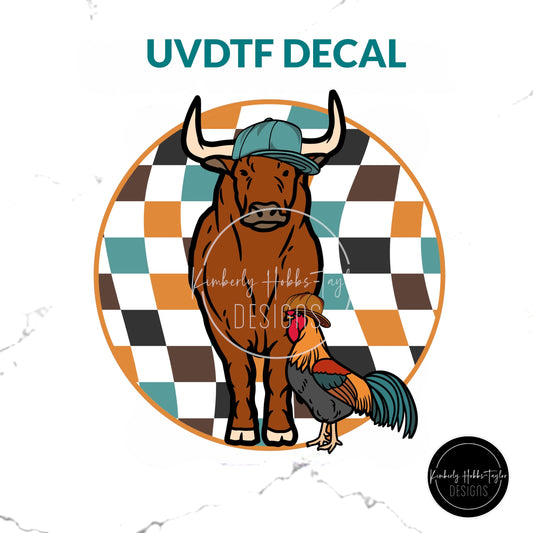 UVDTF Decal - Bulls and Chickens