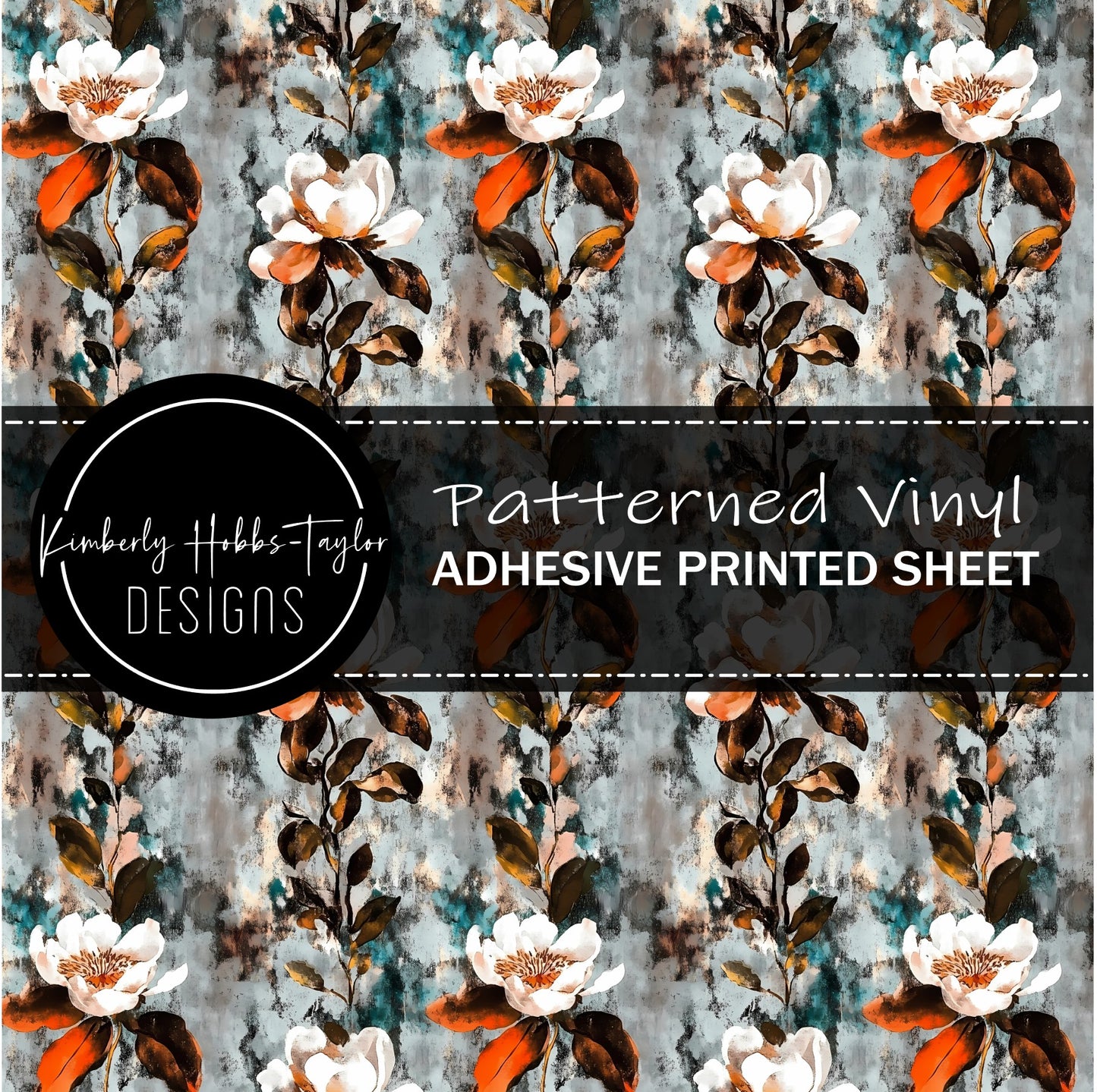 Dark Brushstroke Florals vinyl